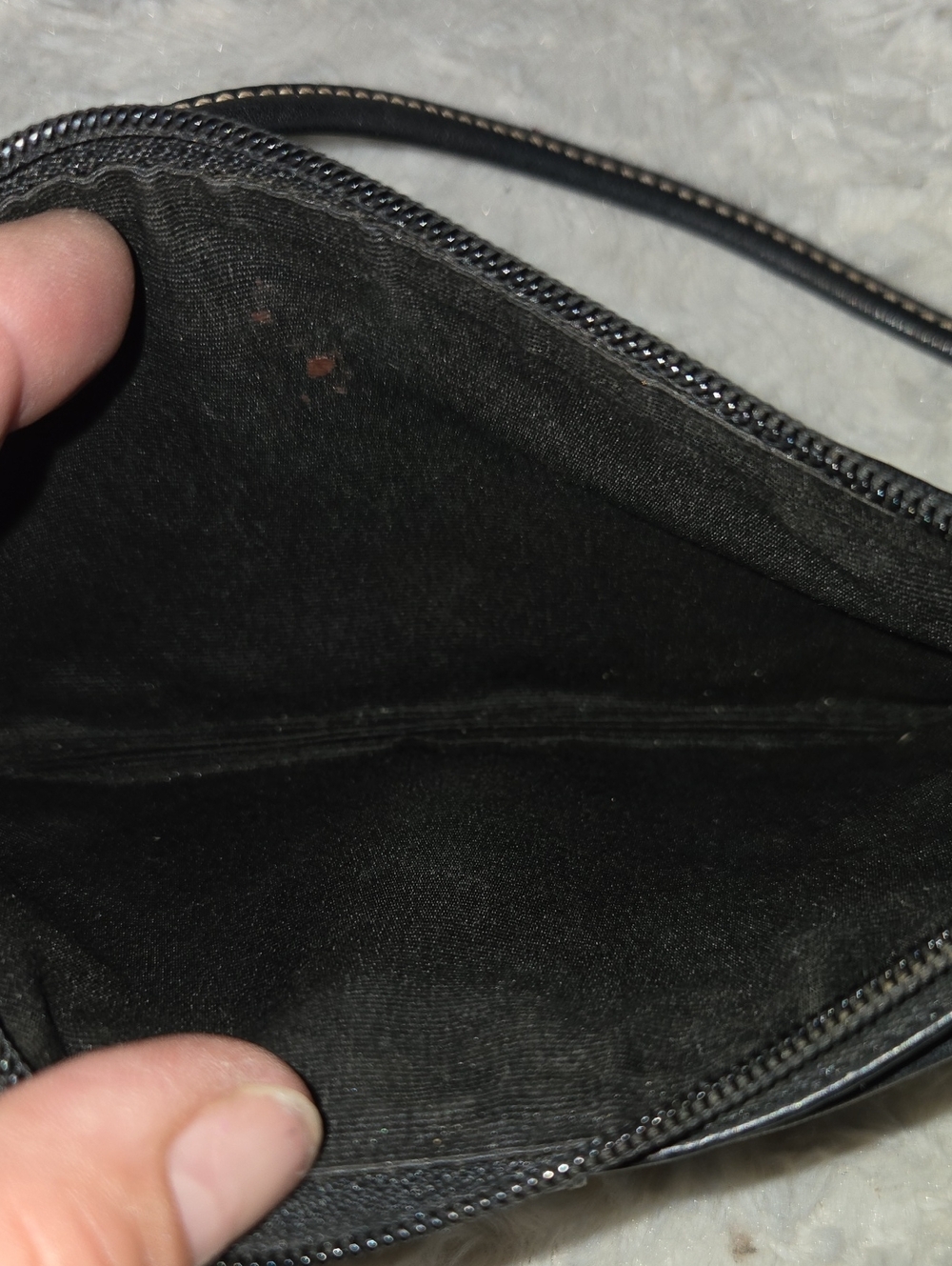 Coach Black Leather Wristlet Clutch with White Stitching - Picture 6 of 7